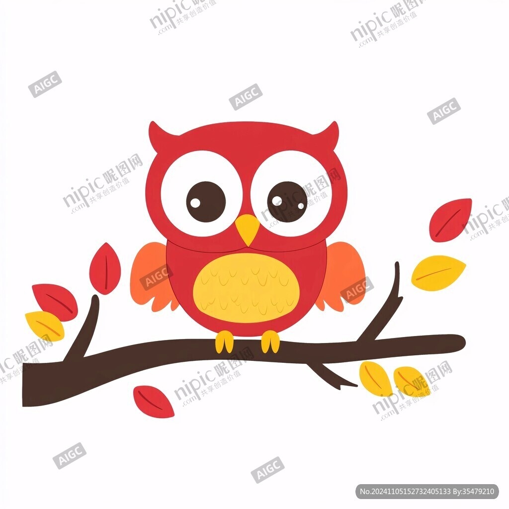 卡通動(dòng)物貓頭鷹插畫(huà)