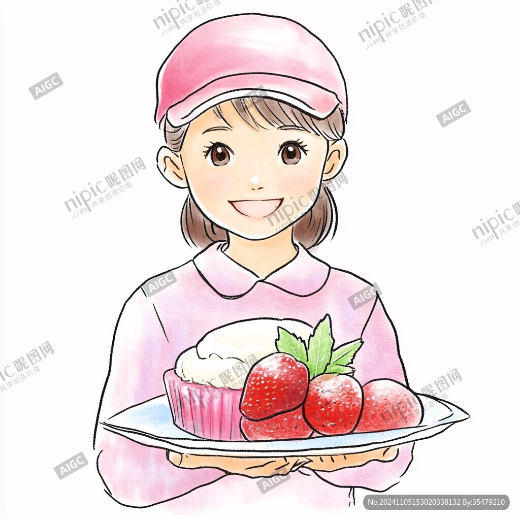 手繪草莓女