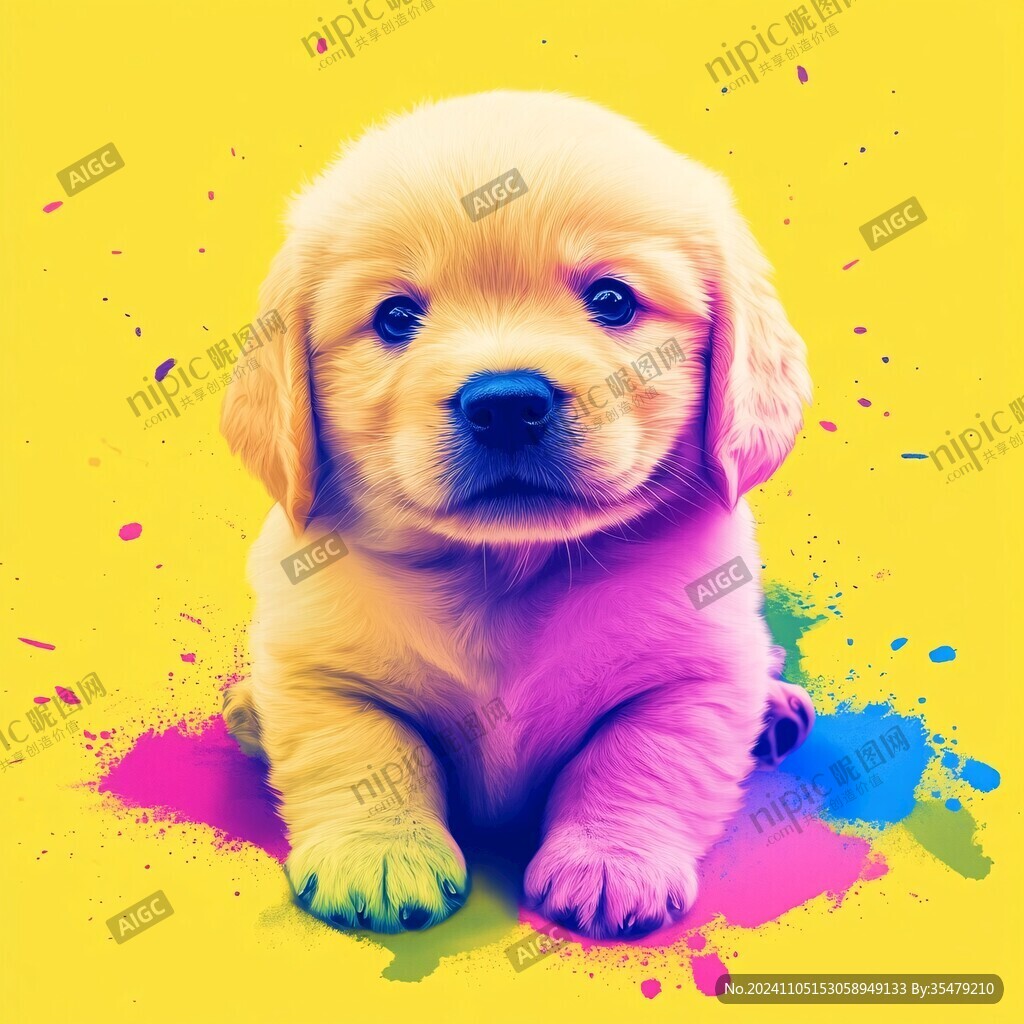 金毛犬插畫