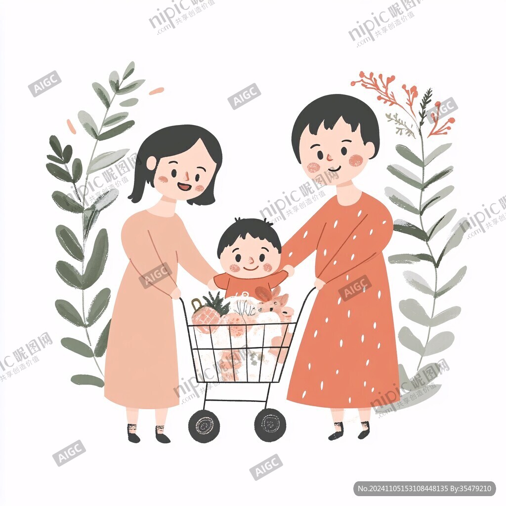 母親節(jié)節(jié)日元素插畫(huà)