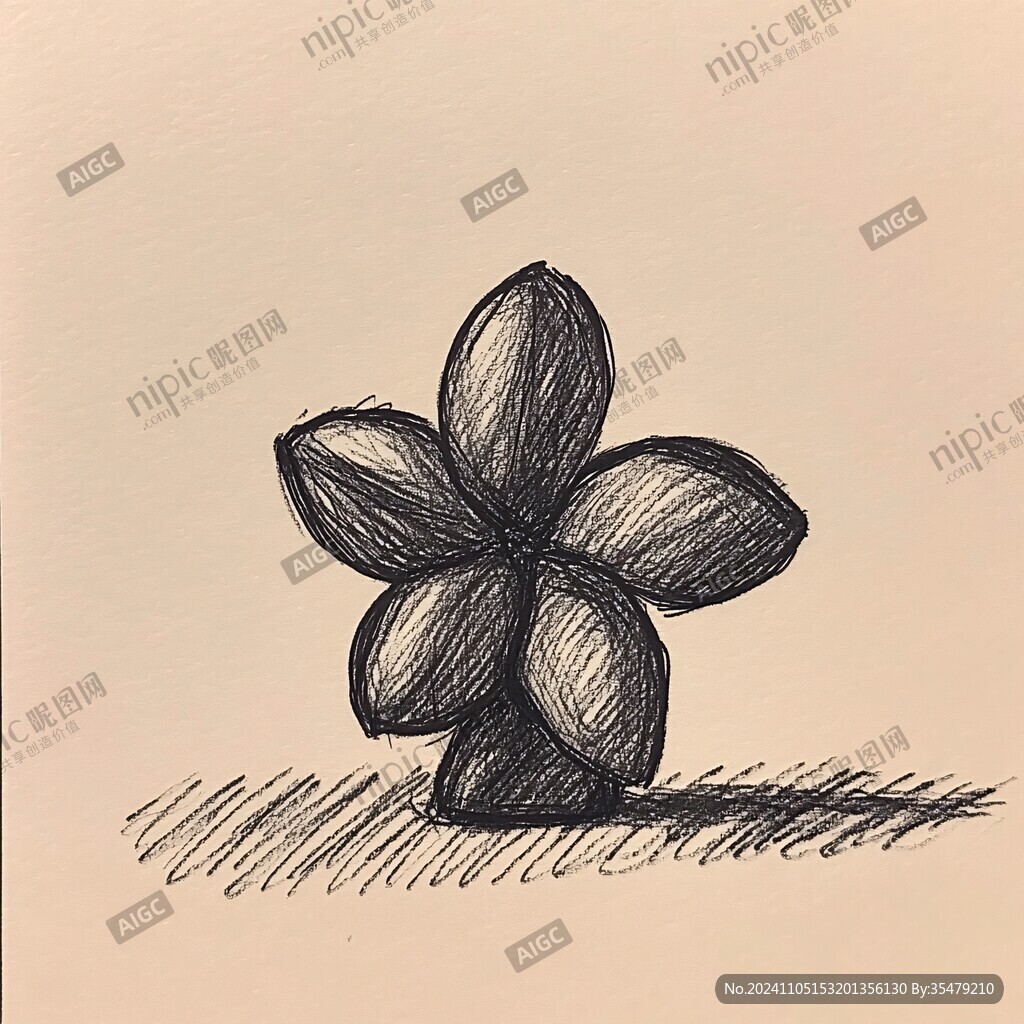 手繪七葉一枝花