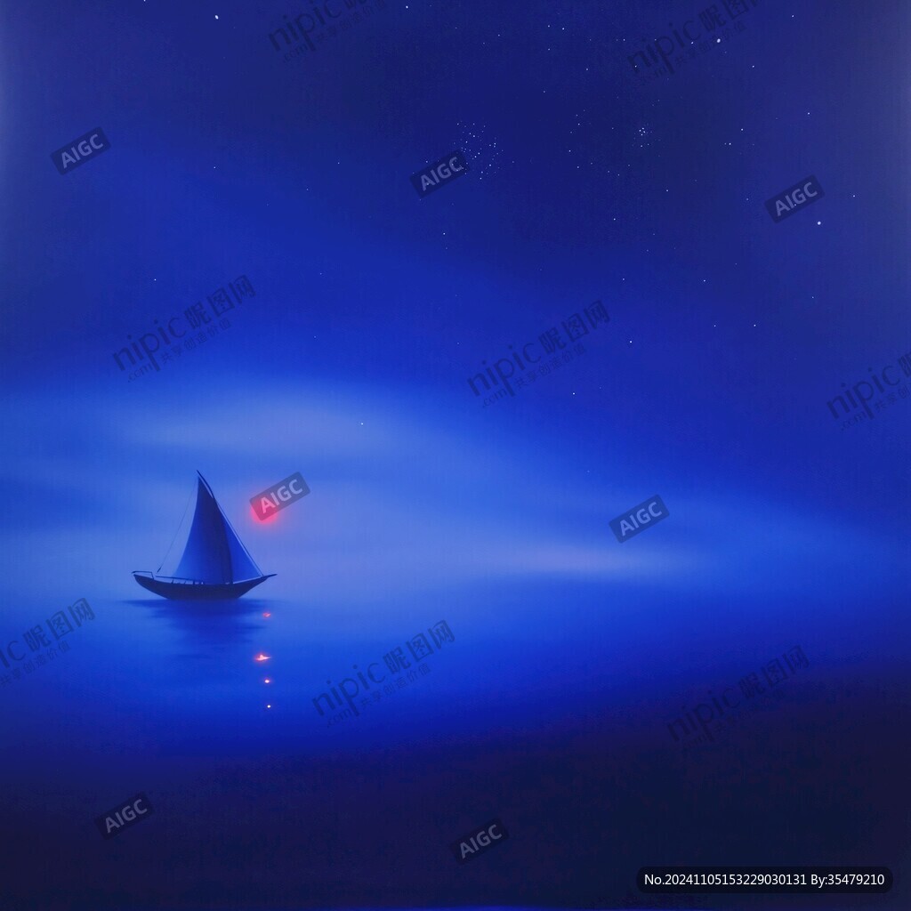 深海藍背景船