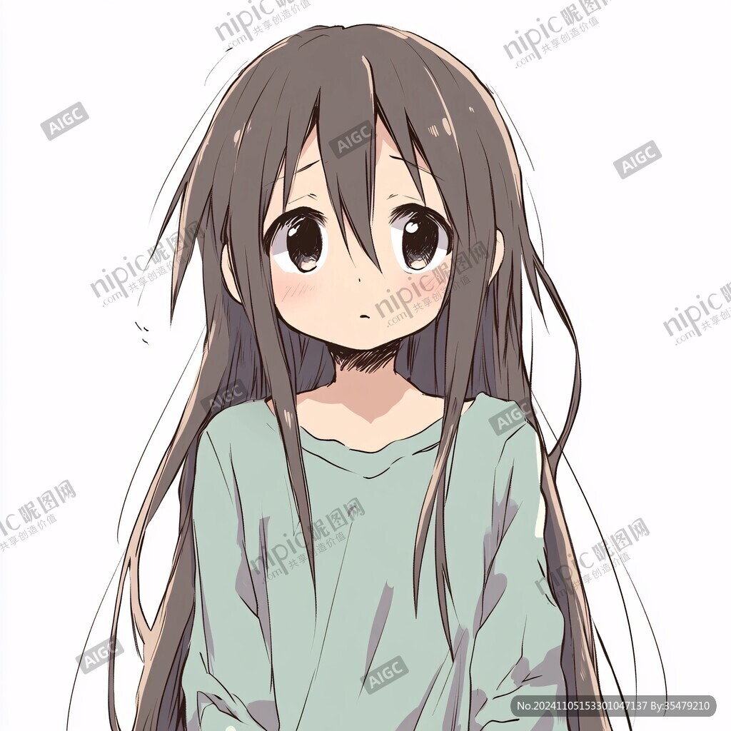 長發(fā)少女圓眼