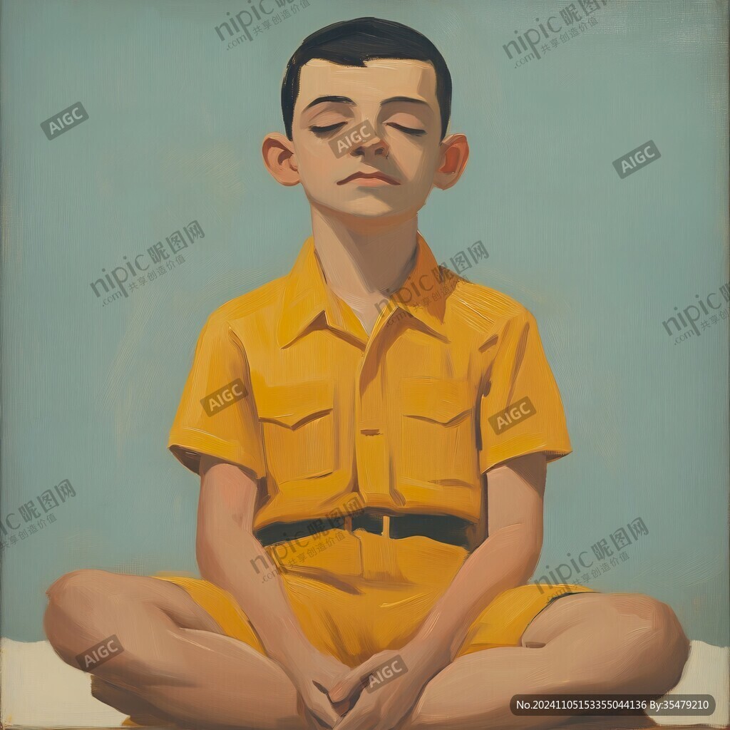 平頭男孩插畫