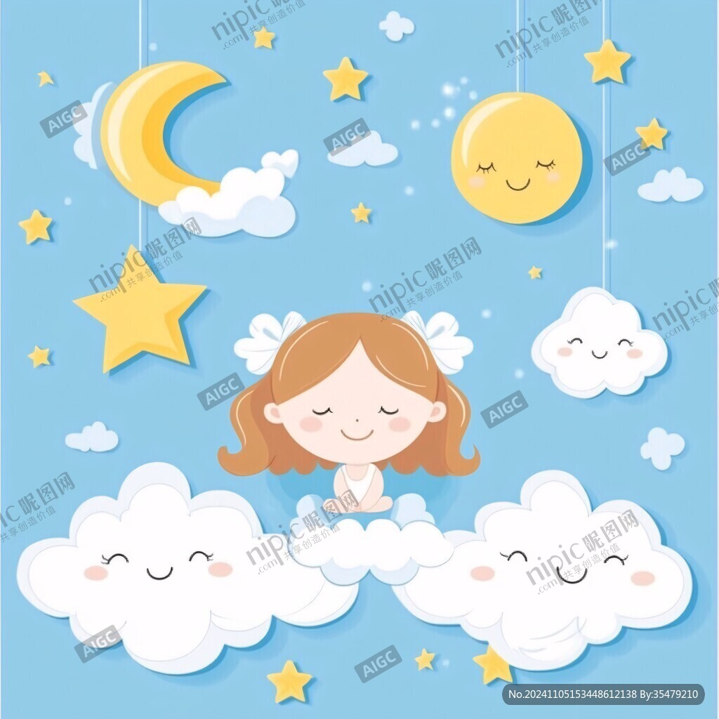 睡眠云朵月亮