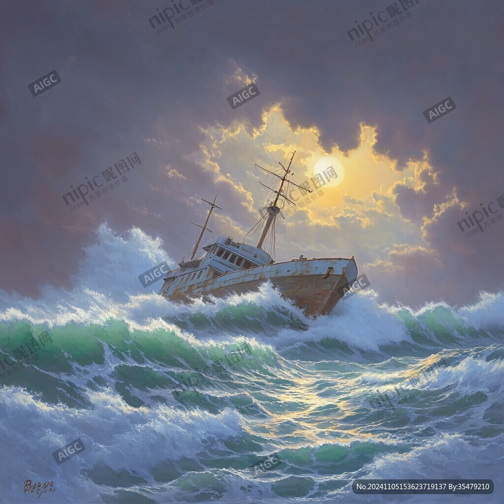 海上航行油畫