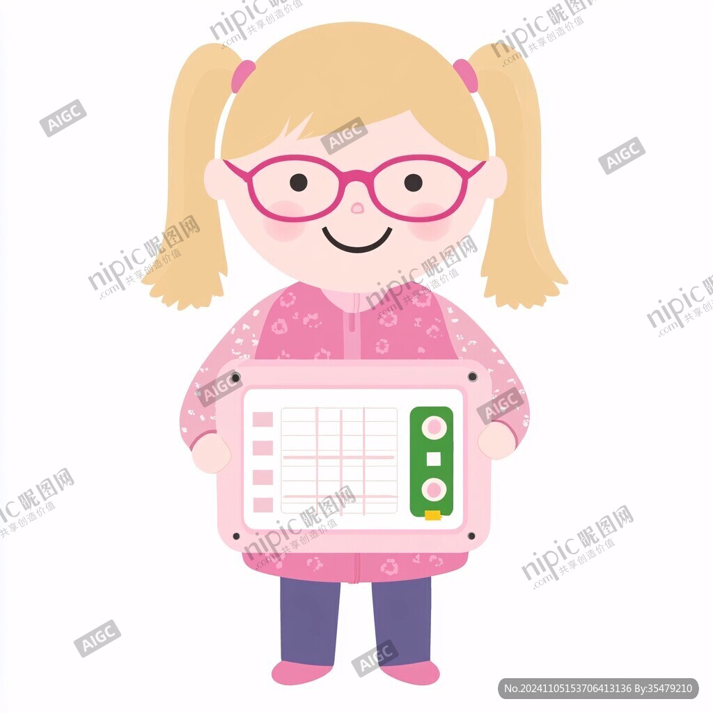 粉色卡通貼圖課程表