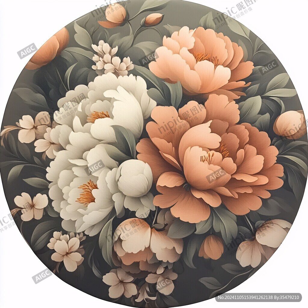 工整精細國潮花卉