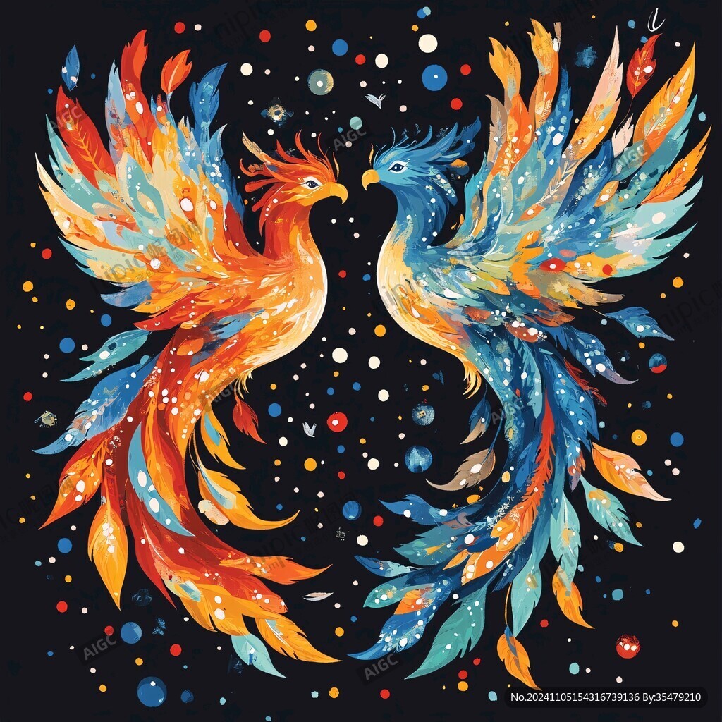 鳳凰朱雀插畫
