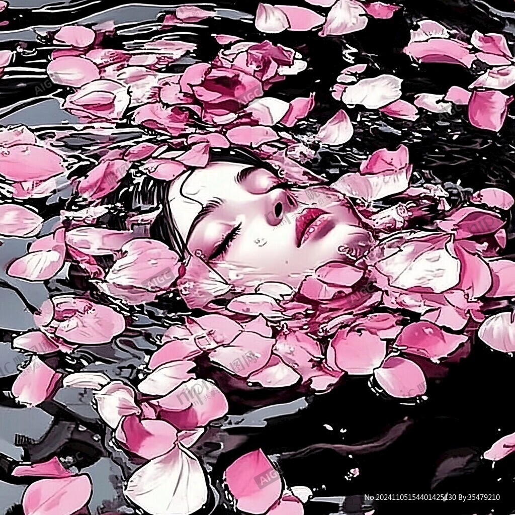 桃花美人插畫