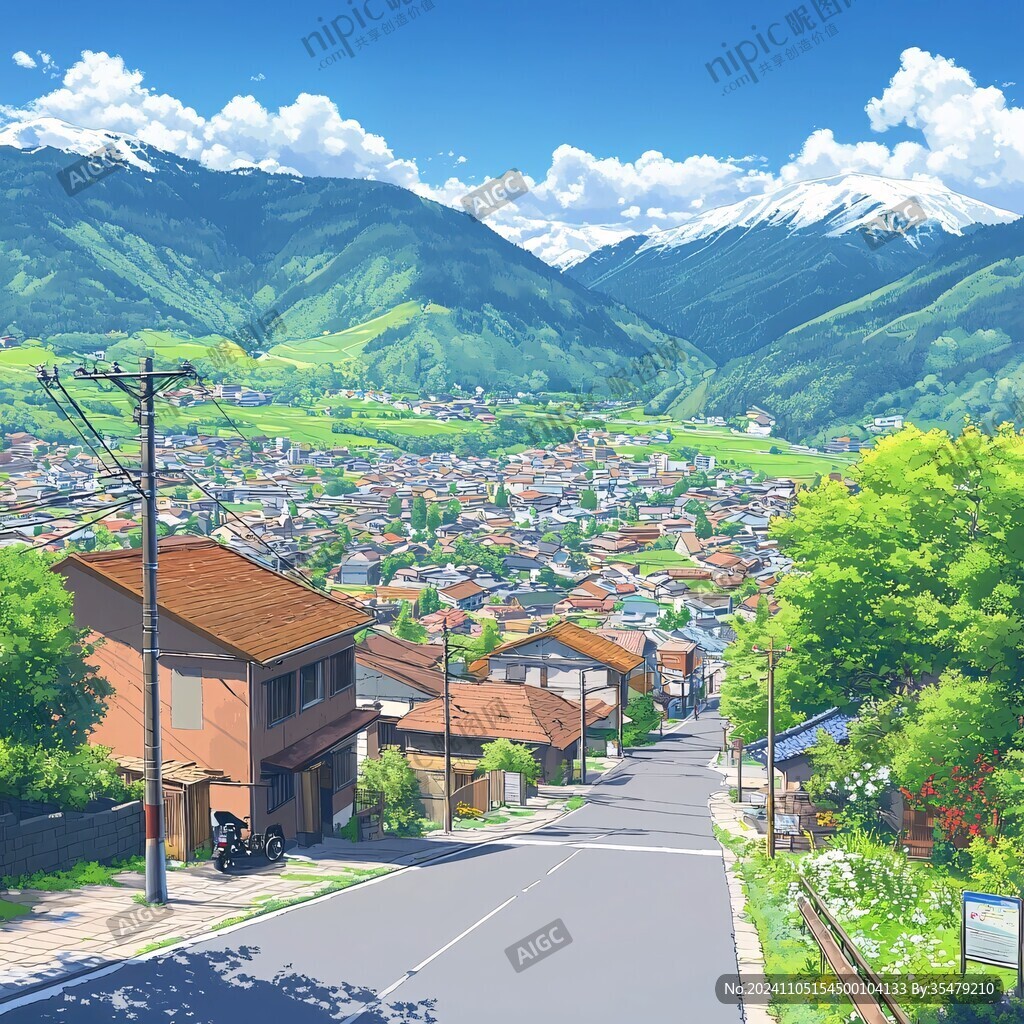 日系風景插畫