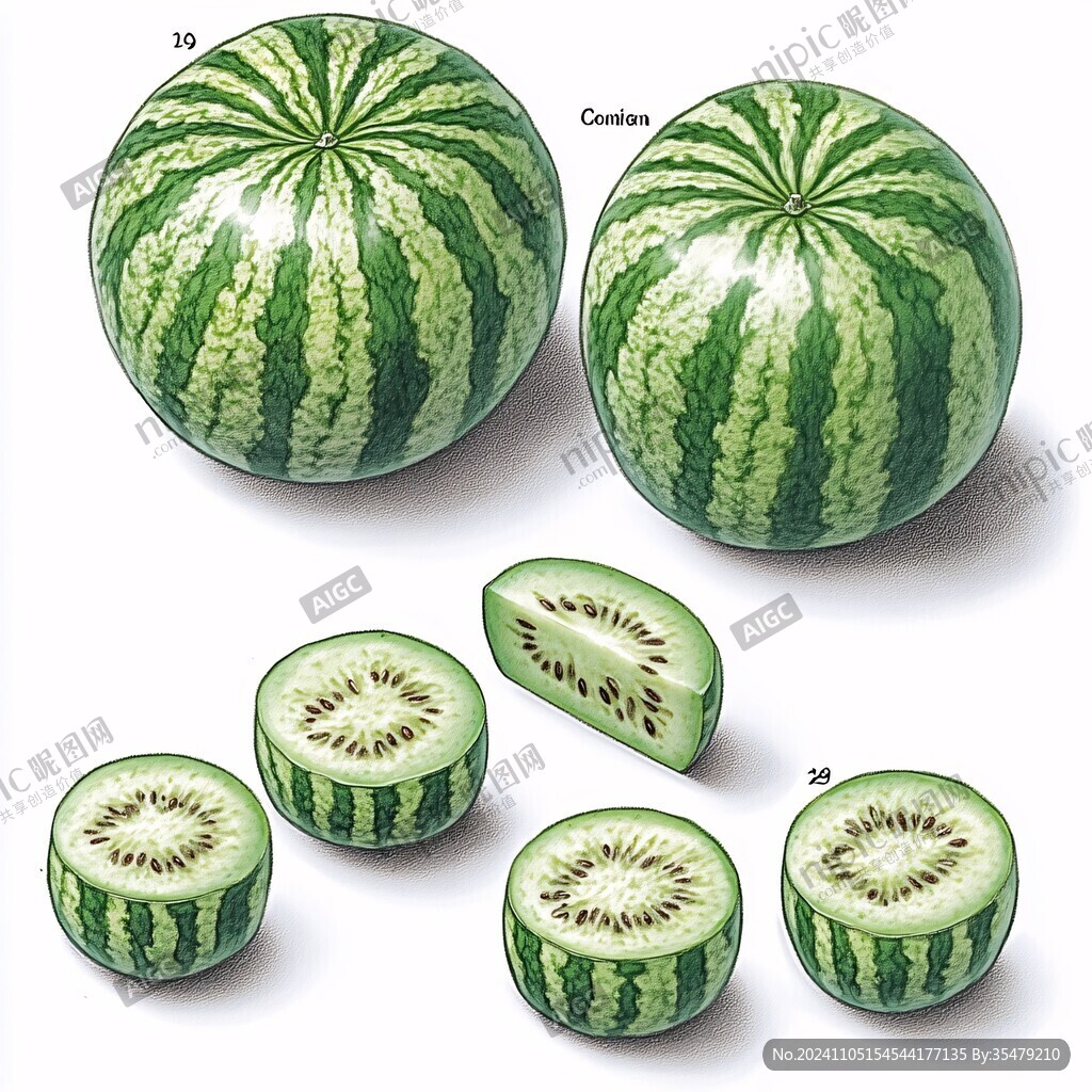 西瓜素材印花圖