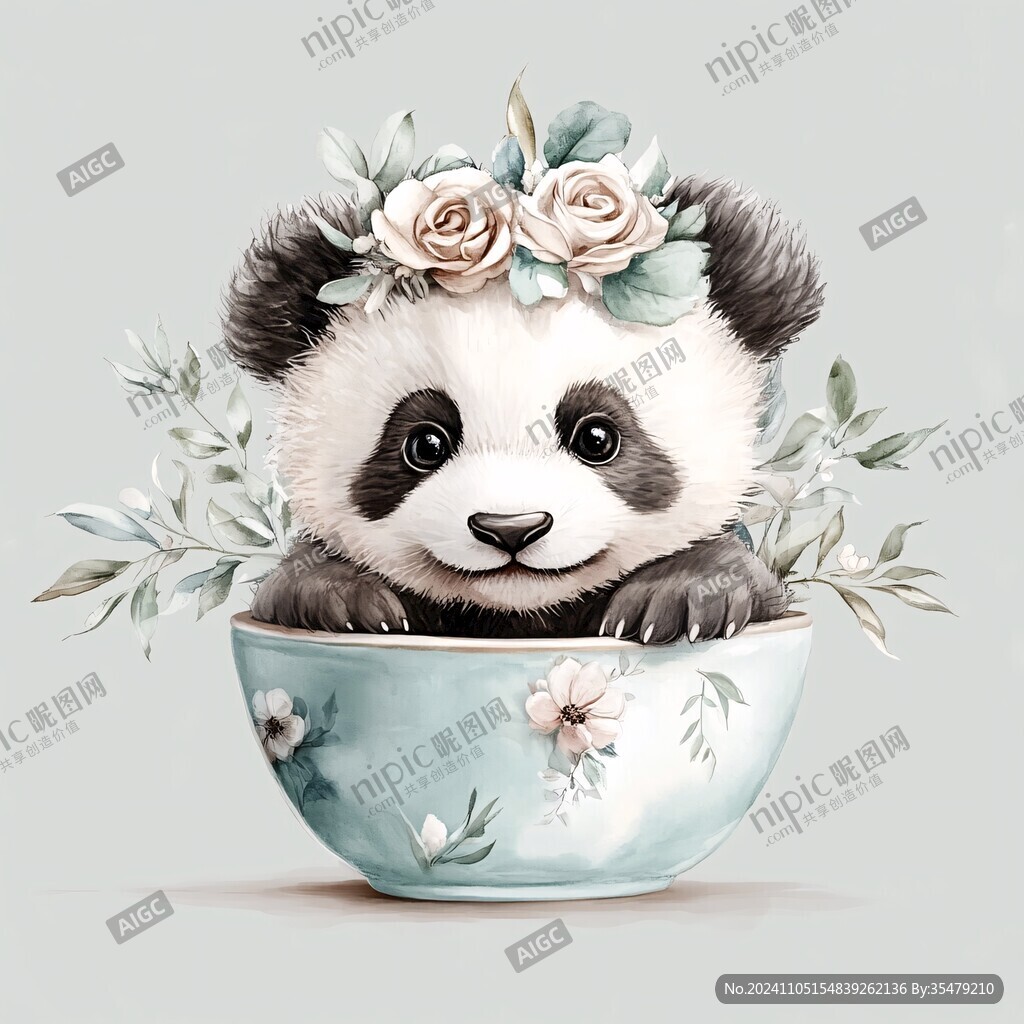 花茶熊貓國潮國寶熊貓