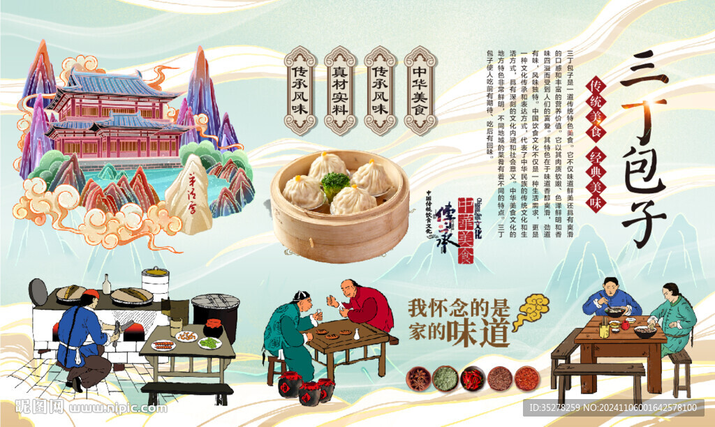三丁包子背景