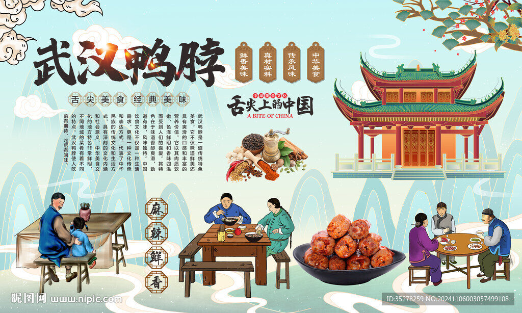 武漢鴨脖背景