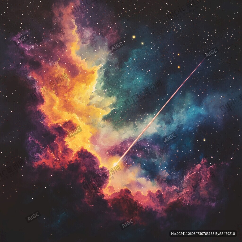裝飾畫流星璀璨星空