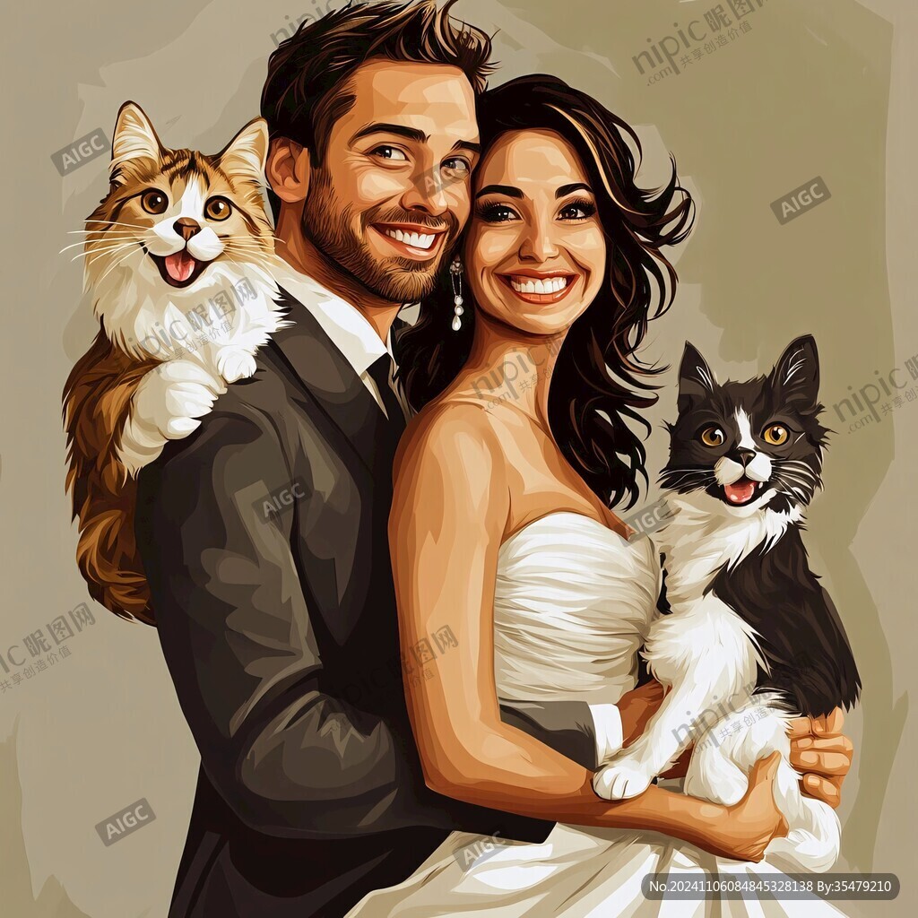 結(jié)婚照插畫