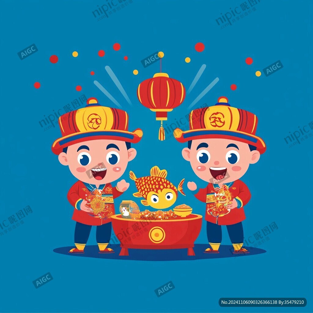 抱元寶的男孩