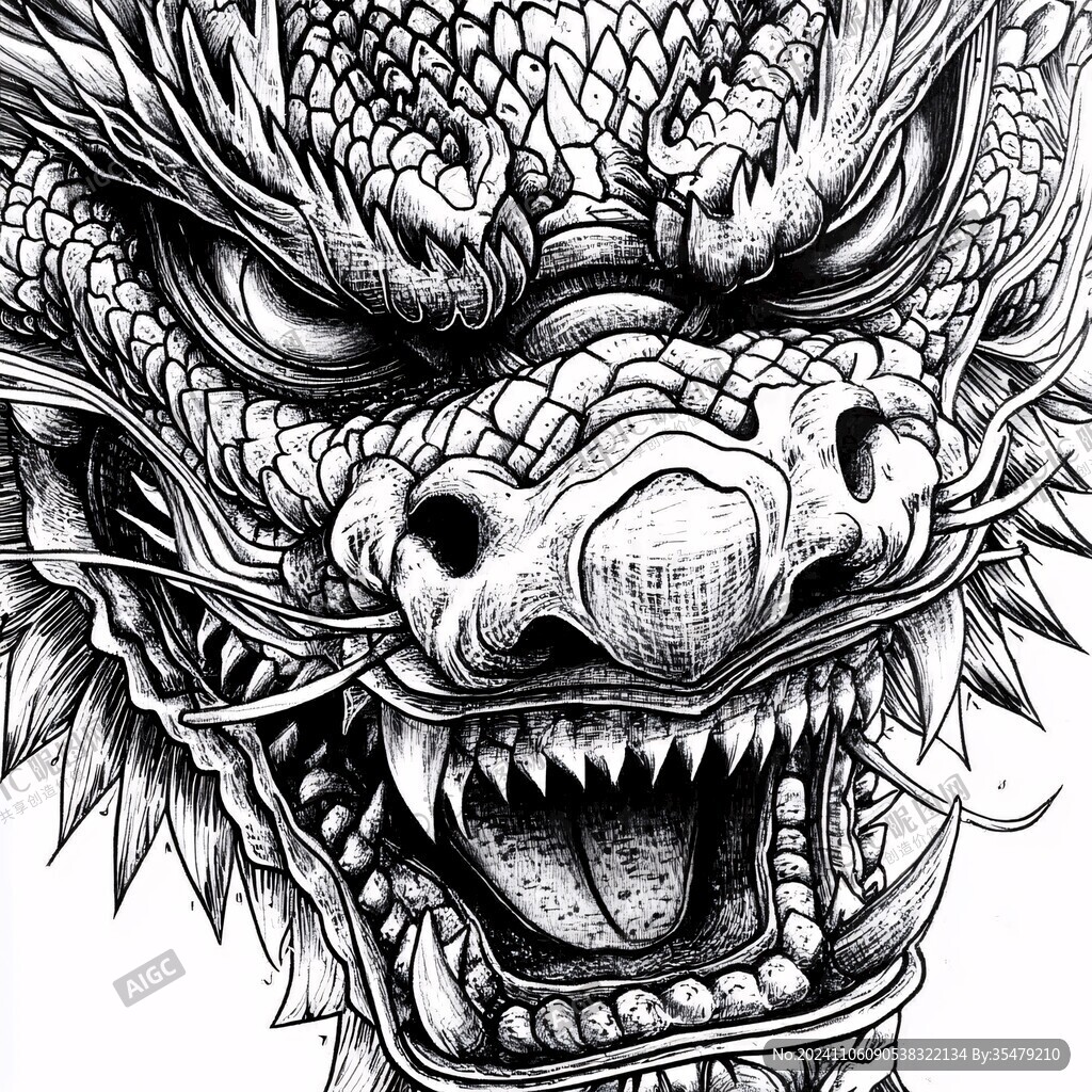 龍頭線描畫