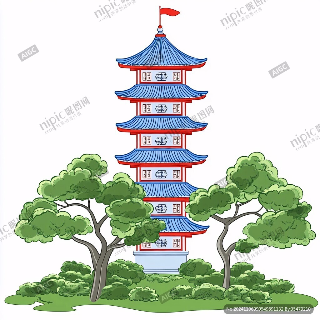 雷鋒塔插畫