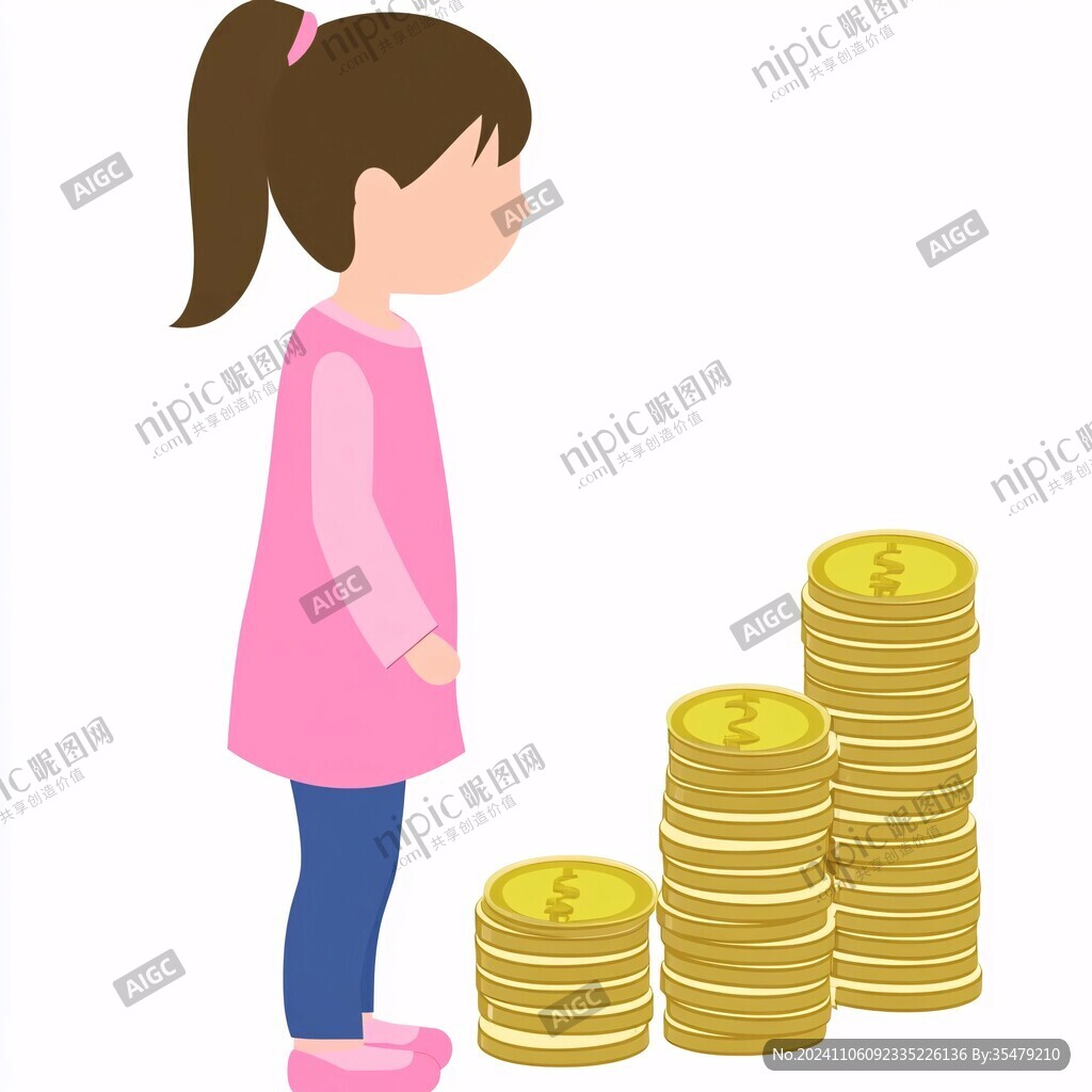 人物拿金幣