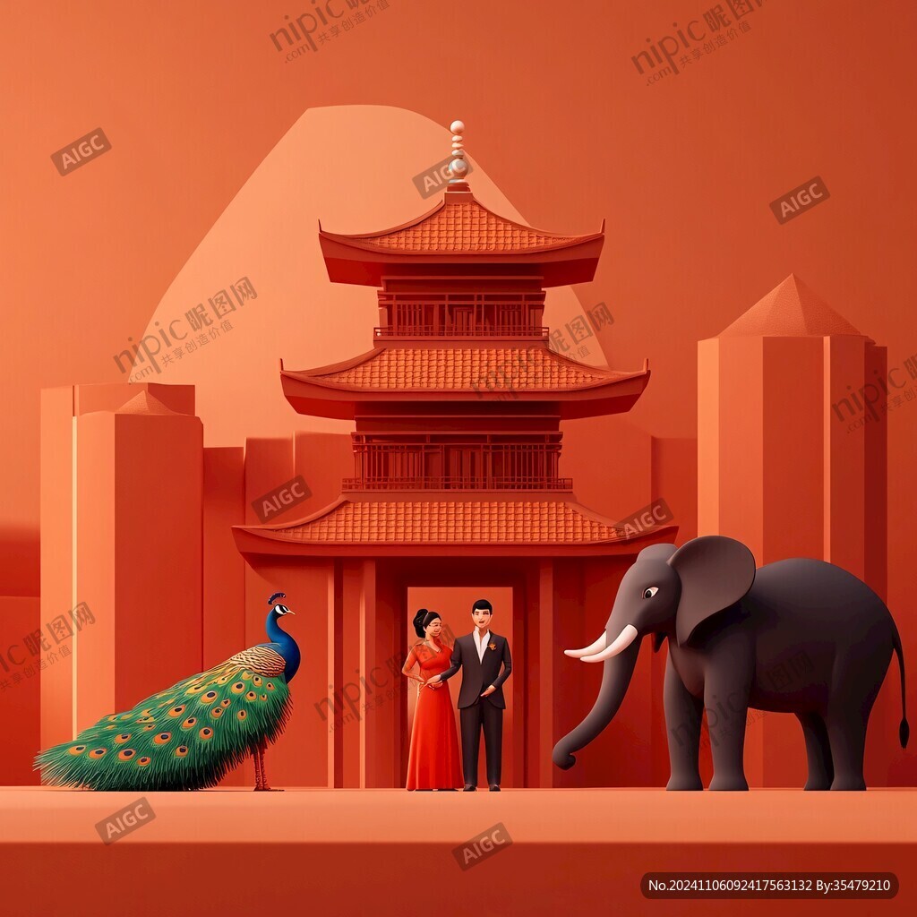 西雙版納海報封面插畫