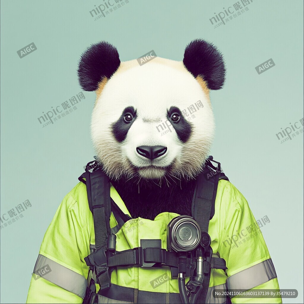 寫實熊貓插畫