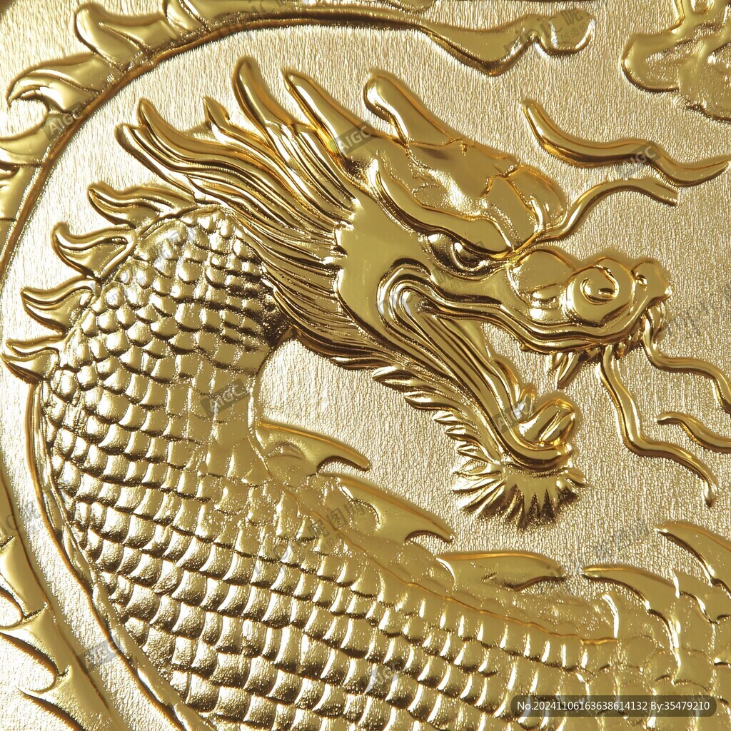 金色龍鳳浮雕