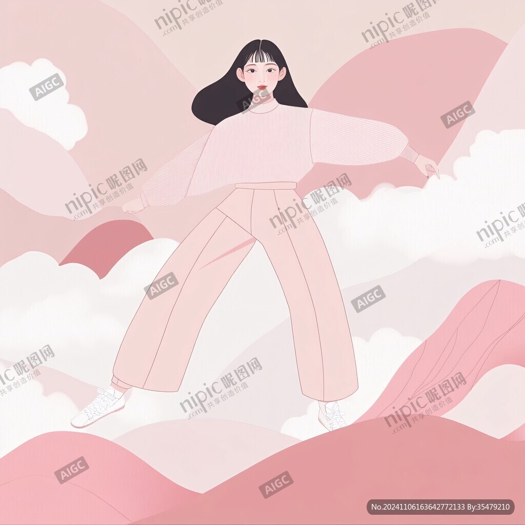 扁平插畫(huà)人物春裝