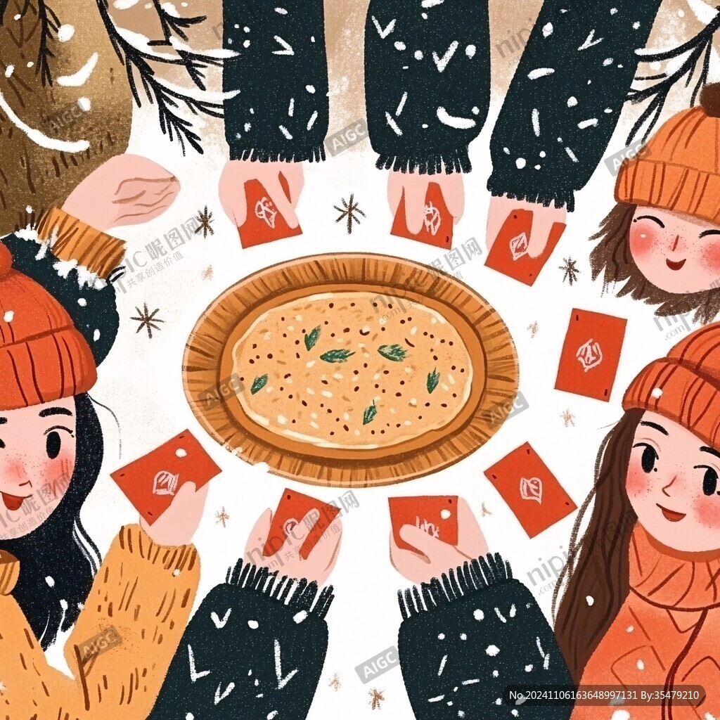 聚餐插畫