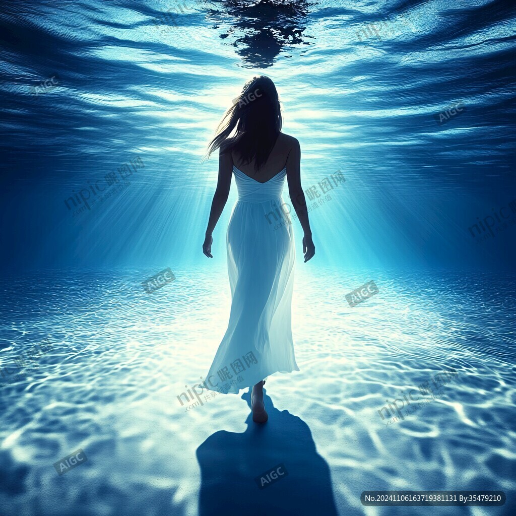 人魚美女背影