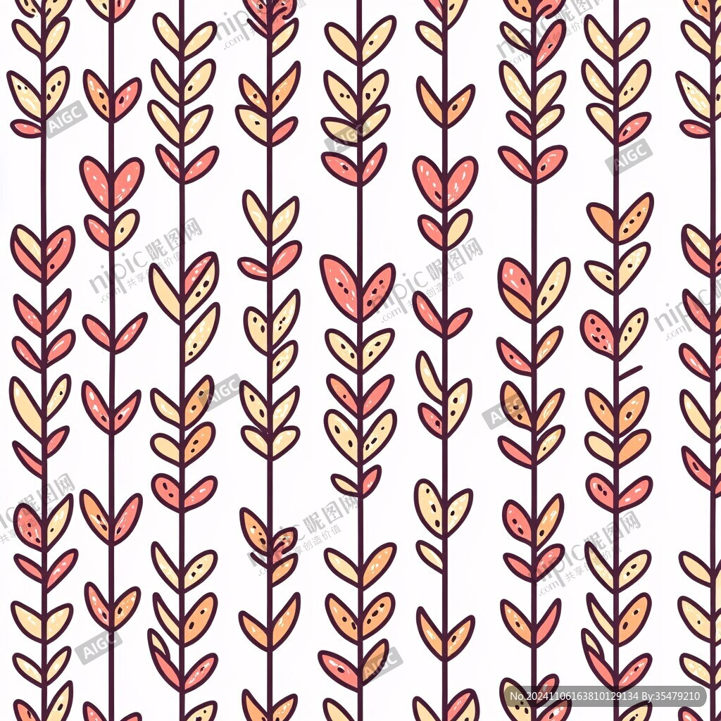 紅色連續花紋