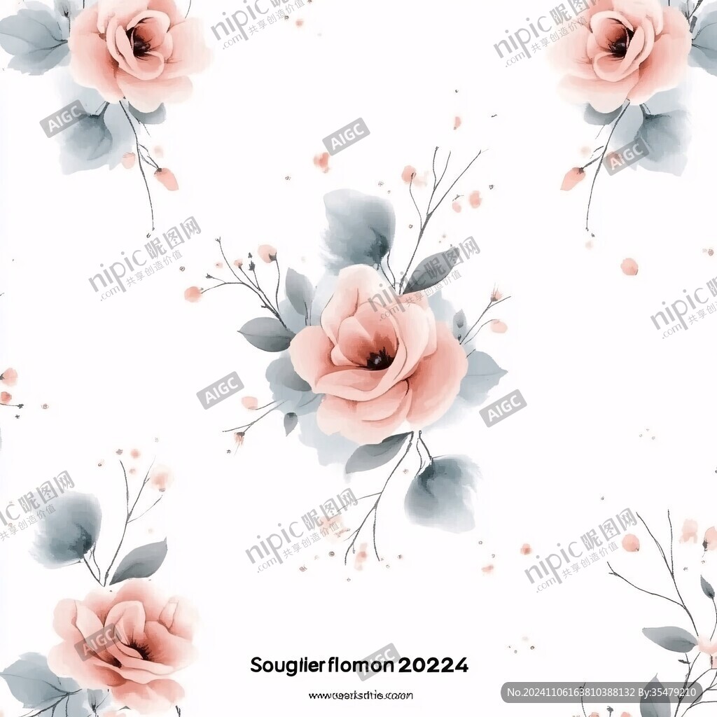 印花玫瑰花