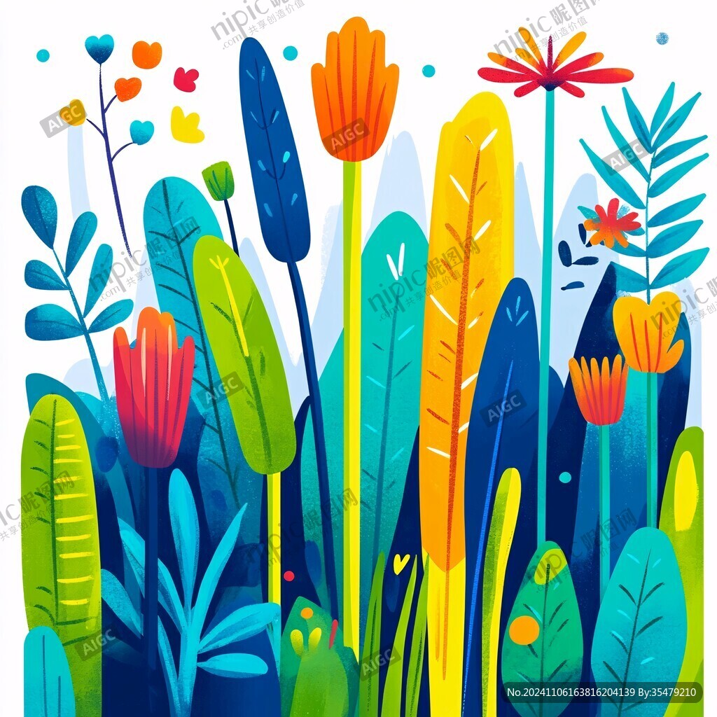 植物扁平插畫