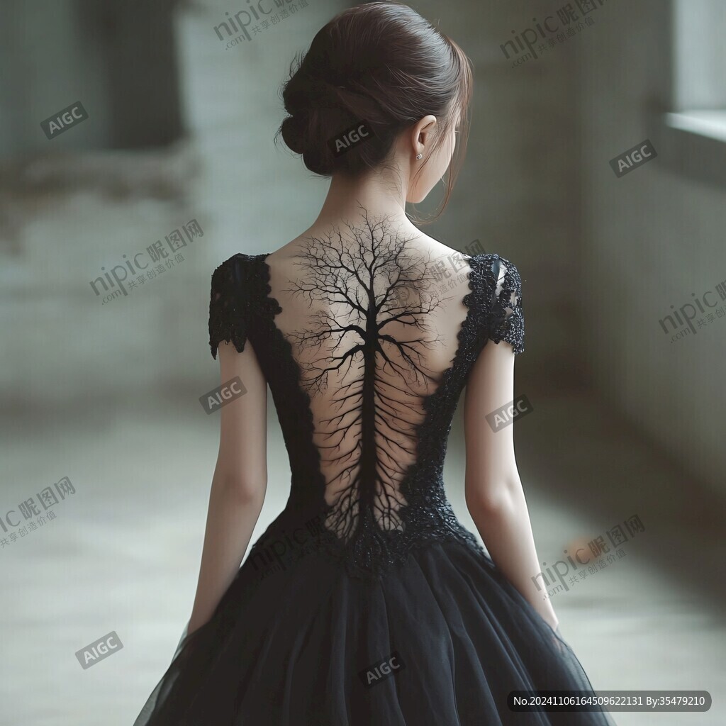 背部紋身美女