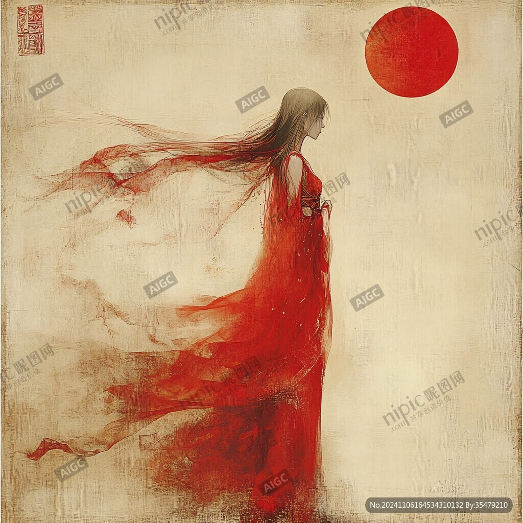 紅衣少女設計古風