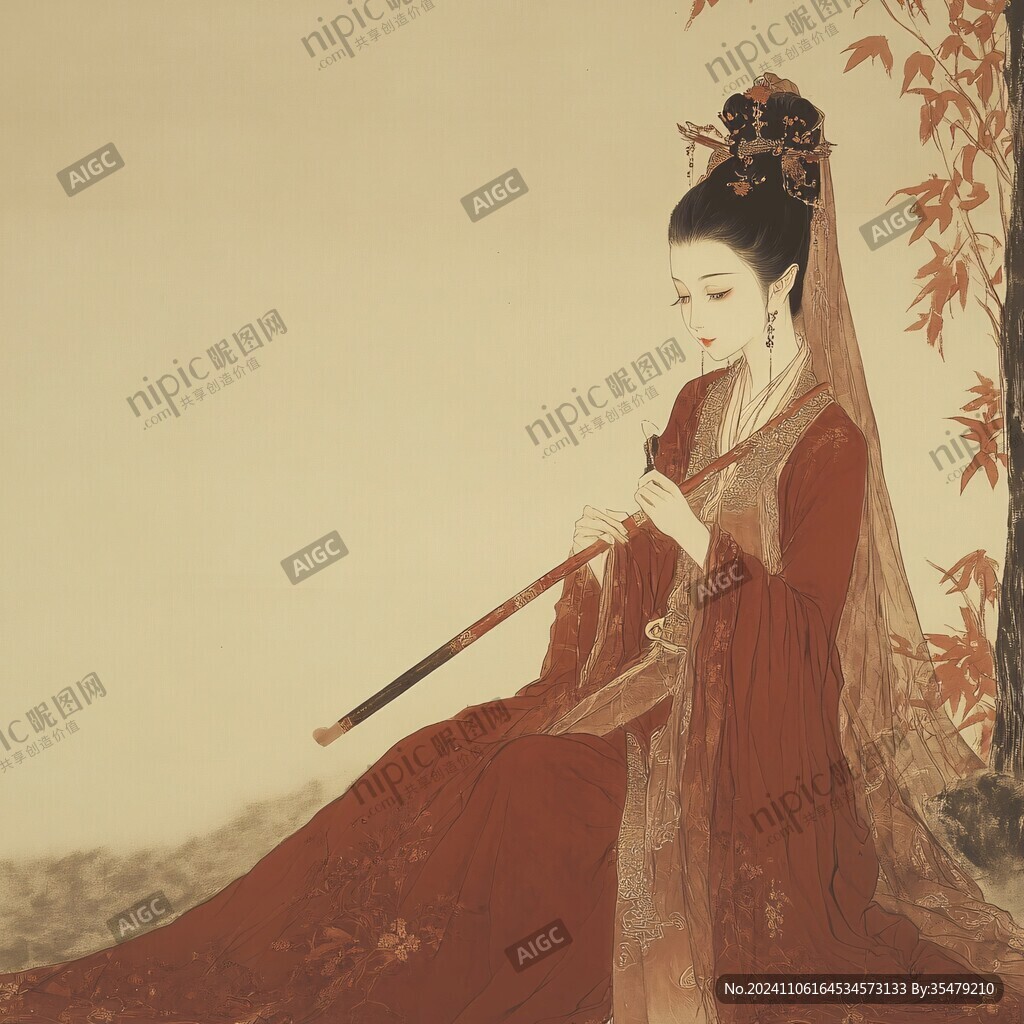 吹笛仕女