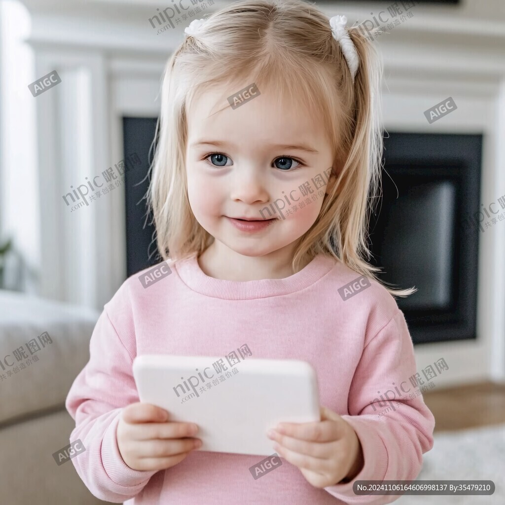 玩ipad的小女孩