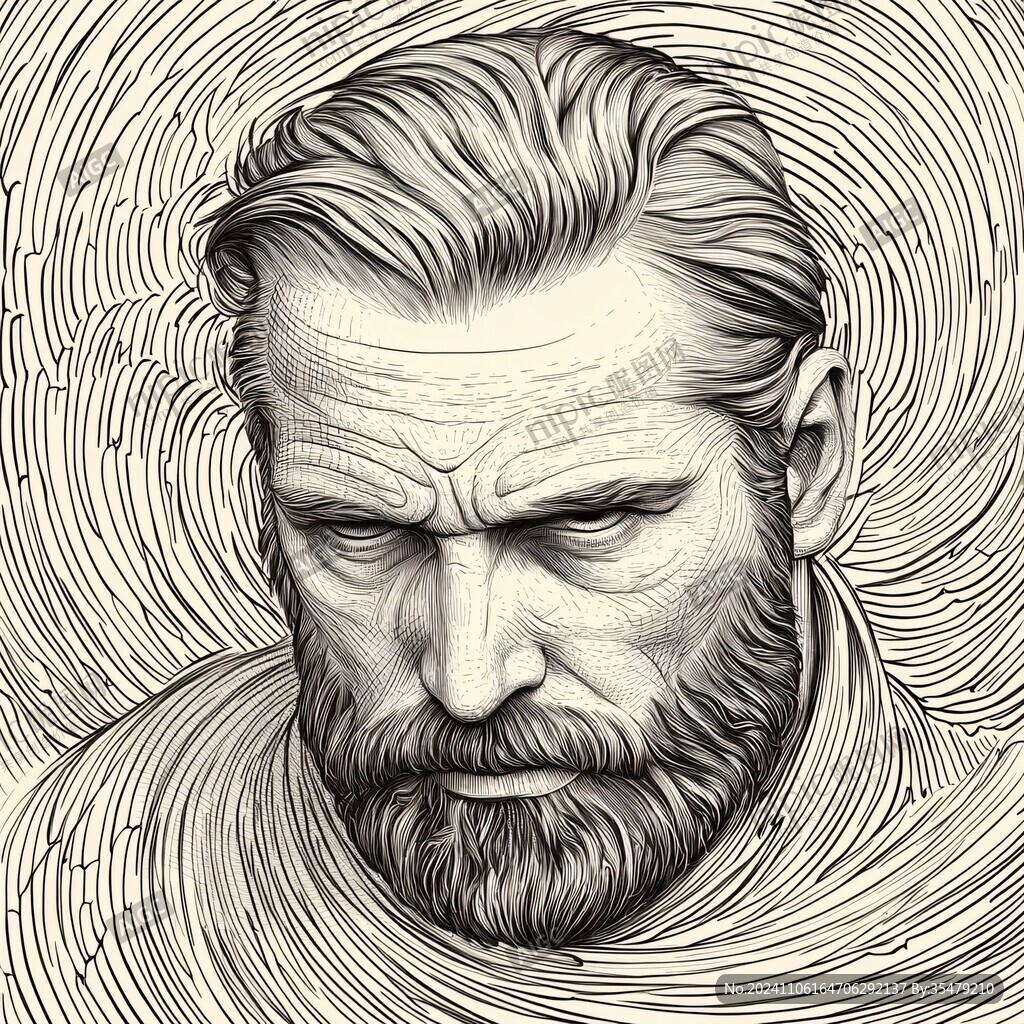扭曲人像插畫