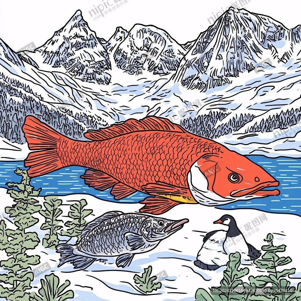 野生魚插畫