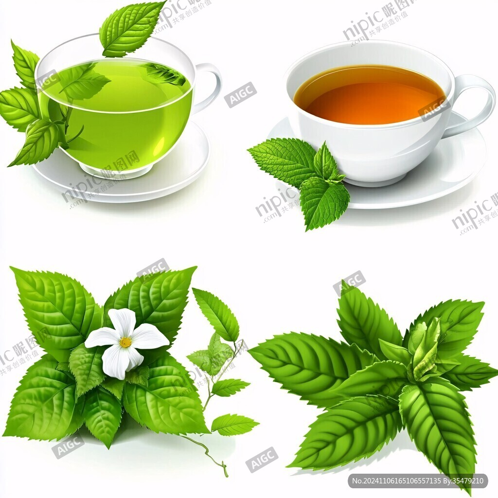 茶葉元素手繪