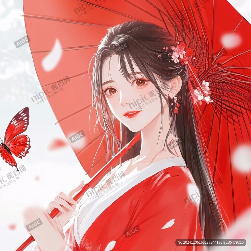 紅衣少女設計古風