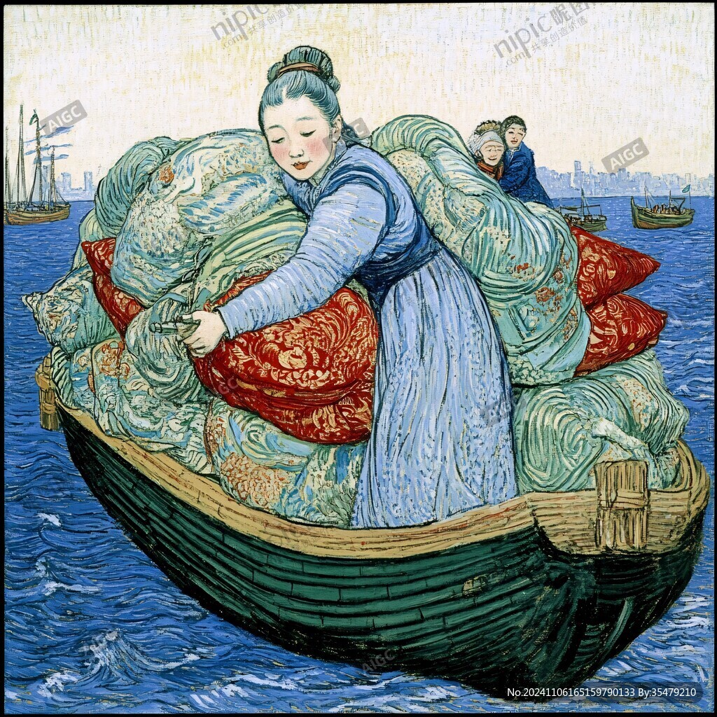 補(bǔ)蝦籠的女人