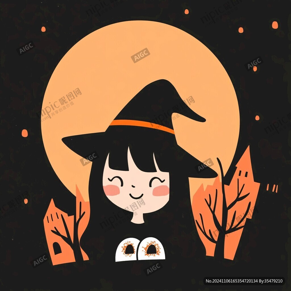 萬圣節(jié)兒童插畫