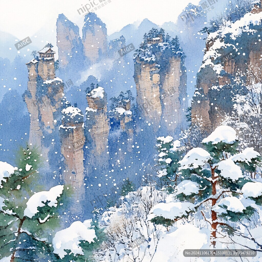 霧凇插畫