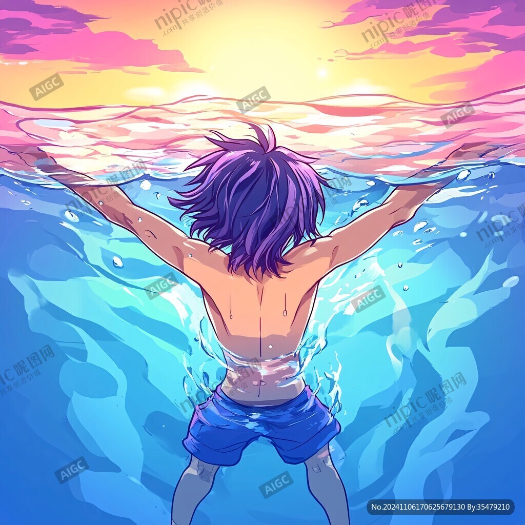 游泳插畫