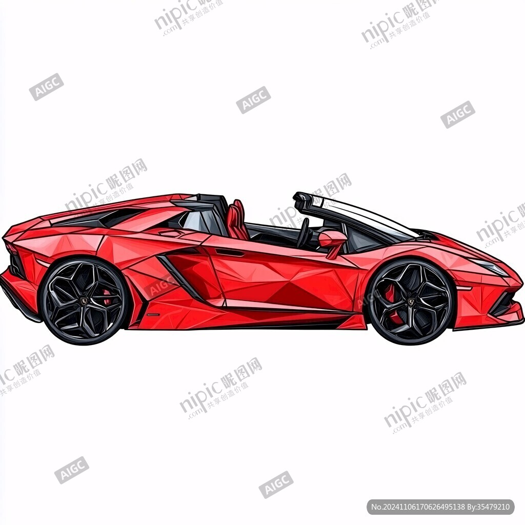 卡通跑車插畫