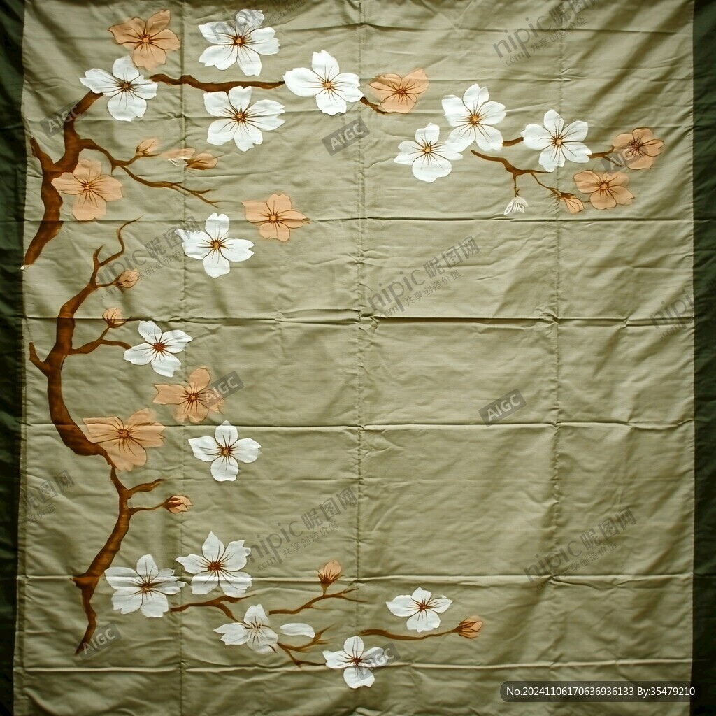 布藝門(mén)簾印花圖