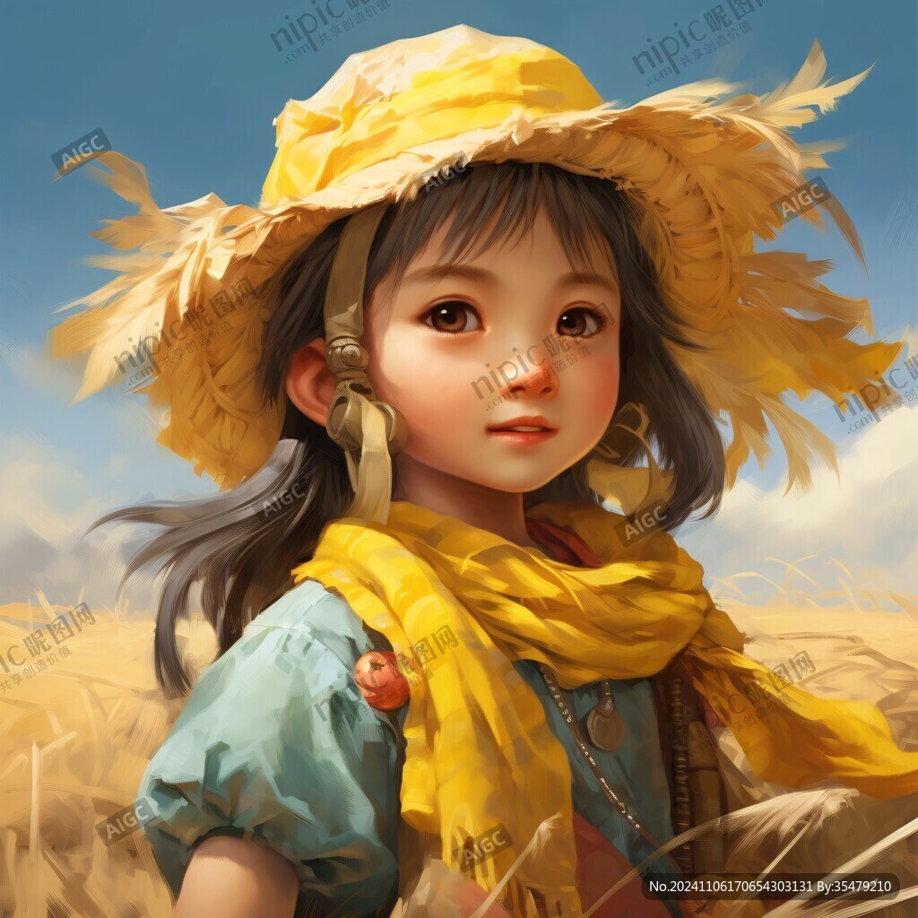 農(nóng)家女孩插畫