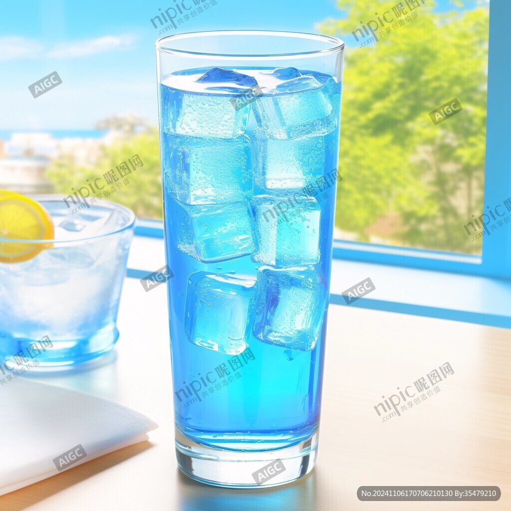 夏天冷飲舍冰水圖